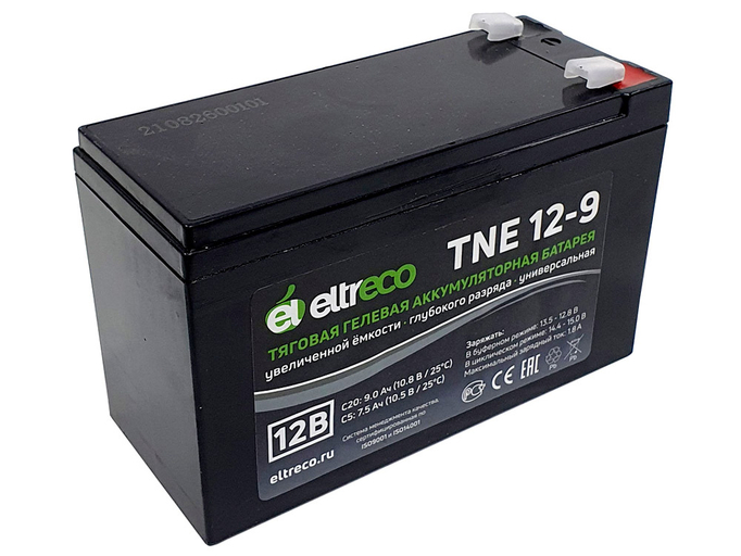 Тяговый аккумулятор Eltreco TNE12-9 (12V9A/H C20)