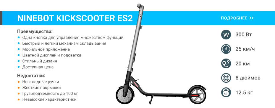 Электросамокат Ninebot By Segway Kickscooter ES2